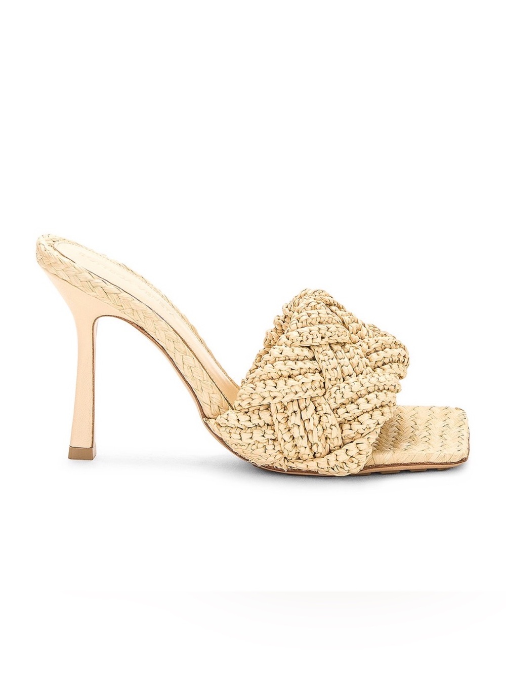 BOTTEGA VENETTA Lido 90 Woven Raffia Sandals Beige Size 8.5 Ret. $1,500